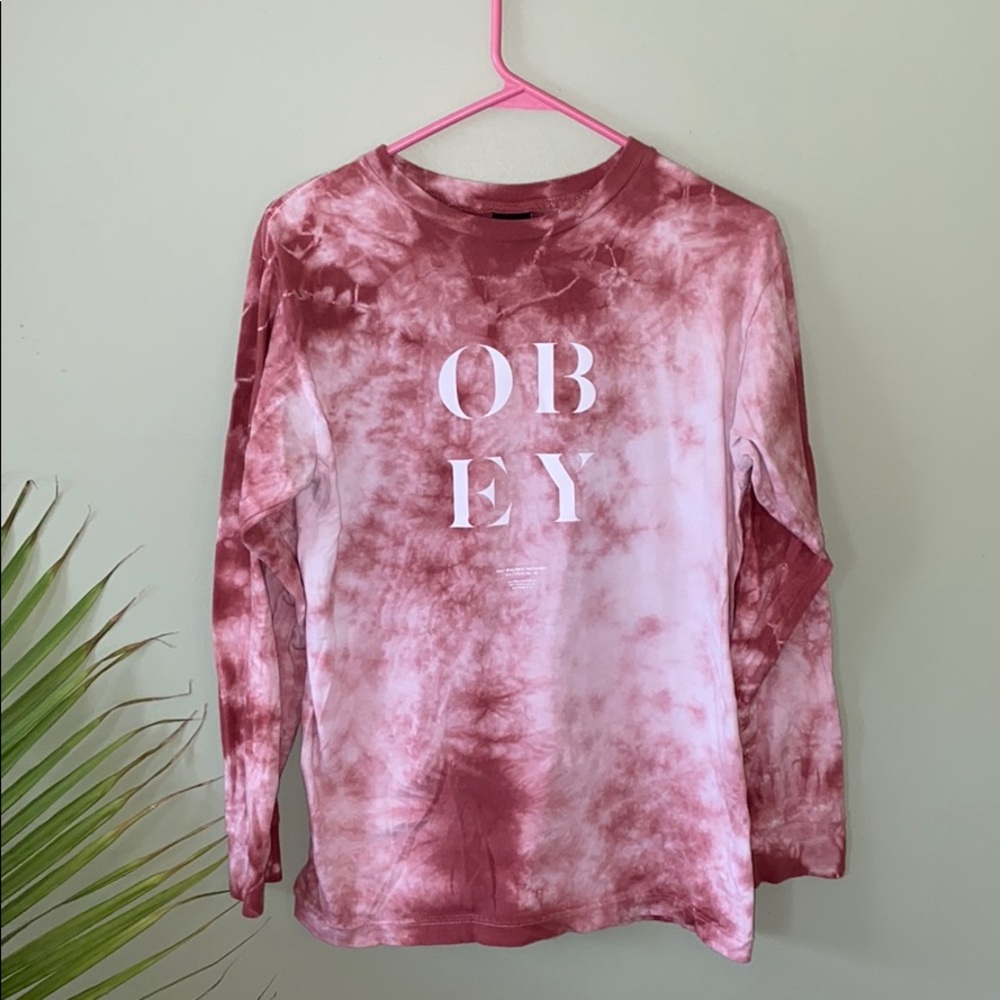 Pink Marble Obey long sleeve